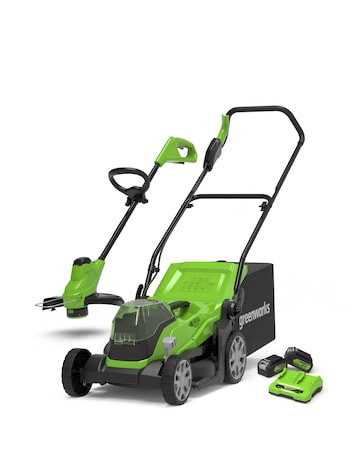 Greenworks 48V 36cm Cordless Brushless Lawnmower & 25cm Line Trimmer