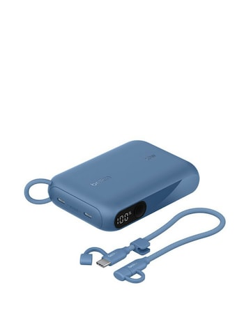 Belkin BoostCharge 20w 10,000 mAh Power Bank with Display - Blue