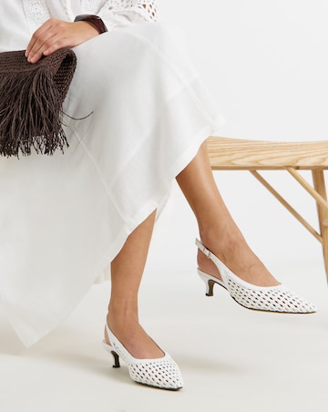 Bolero Woven Pointed Toe Slingbacks - Extra Wide Fit (EEE)