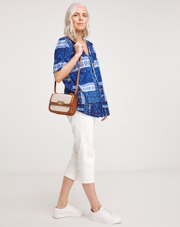 Julipa Lace Trim Button Down Blouse