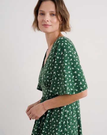 Seasalt Cornwall Chateau Dress (Half Sleeve) Bud Flower Dark Forage