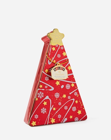 Baileys truffles in Christmas tree tin