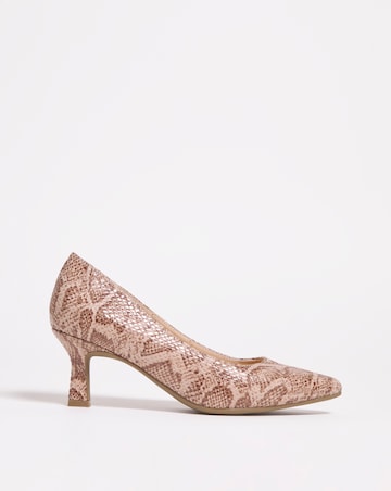 Kayla Flexi Sole Kitten Heel Court Shoe - Wide Fit (E)