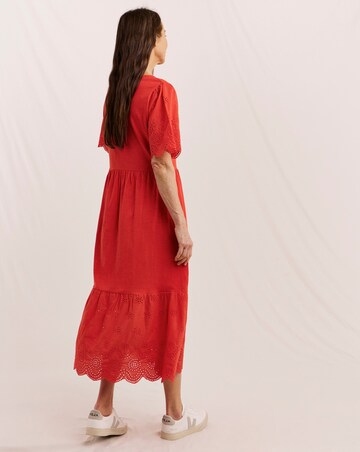 Julipa Petite Broderie Jersey Mix Midi Dress