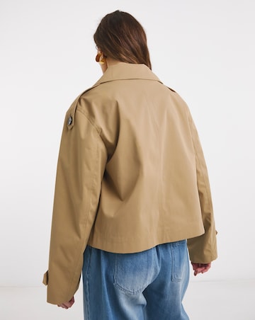 Camel Cropped Trench Coat