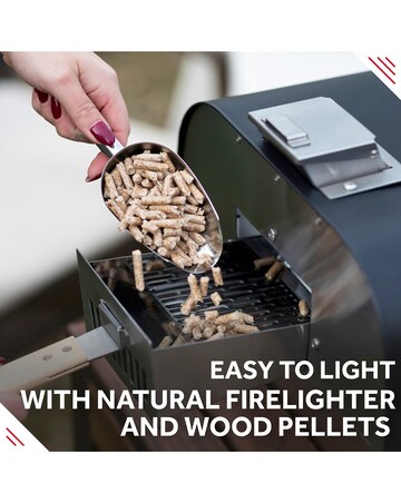 George Foreman 12" Black Wood Pellet Pizza Oven with Paddle & Carry Bag