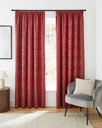 Buckingham Jacquard Light Filtering Pencil Pleat Lined Curtains