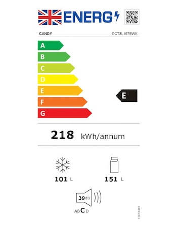 Candy CCT3L517EWK-1 55 x 175cm Low Frost Fridge Freezer - White