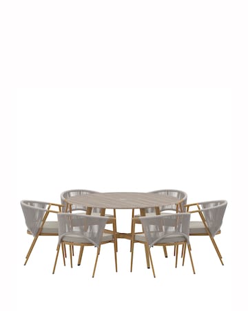 Charles Bentley Rope Weave 6 Seater Dining Set