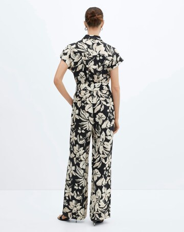 Mango Printed Jumpsuit with Tie Detail