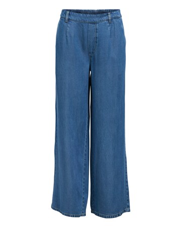 OBJECT Denim Mid Waist Wide Leg Trouser