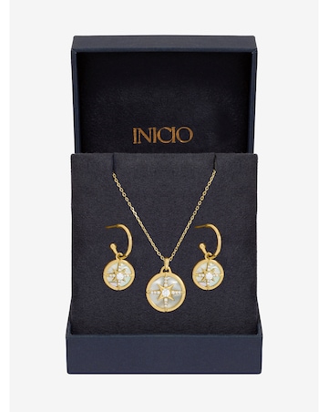 Inicio Gold Plated and Mother of Pearl Celestial Starburst Set - Gift Box