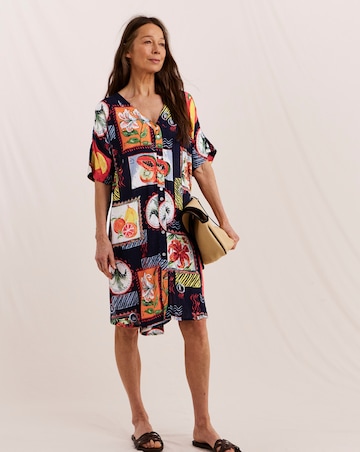 Julipa Button Through Crinkle Shift Dress