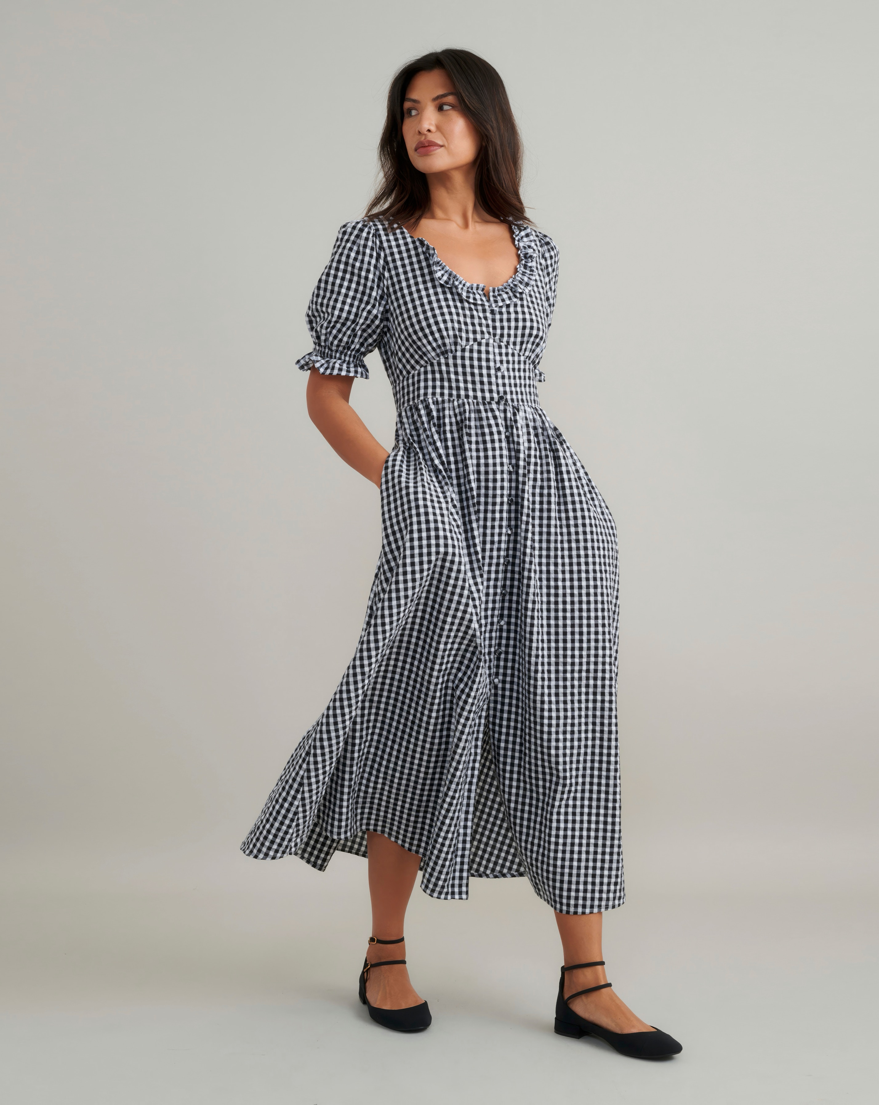 Nobody's Child Gingham Flossie Midi Dress | JD Williams