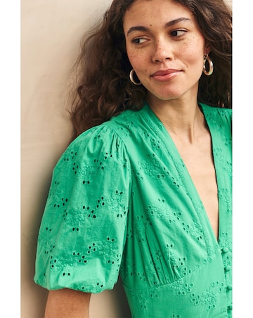 Nobody's Child Green Broiderie Starlight Midi Dress