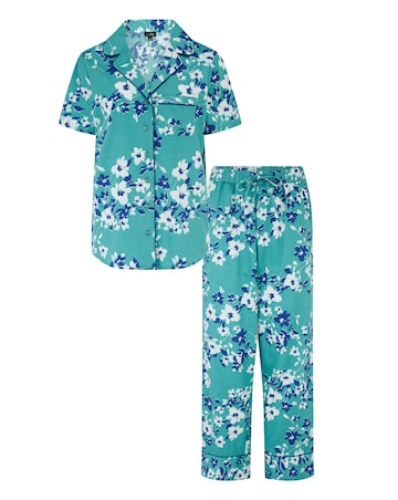 Pour Moi Cotton Satin Short Sleeve And Trousers Revere Collar PJ Set