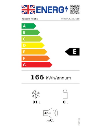 Russell Hobbs RH85UCFZ552E1B Under Counter Freezer