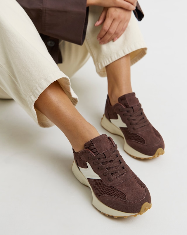 Akira Suede Retro Runner Trainer - Wide Fit (E)