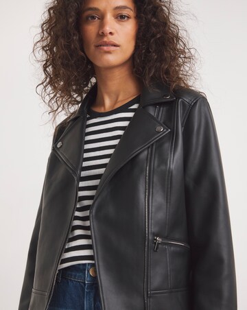 Black Faux Leather Biker Jacket