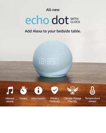 Amazon Echo Dot (5th Gen 2022) Smart Speaker with Clock & Alexa - Cloud Blue