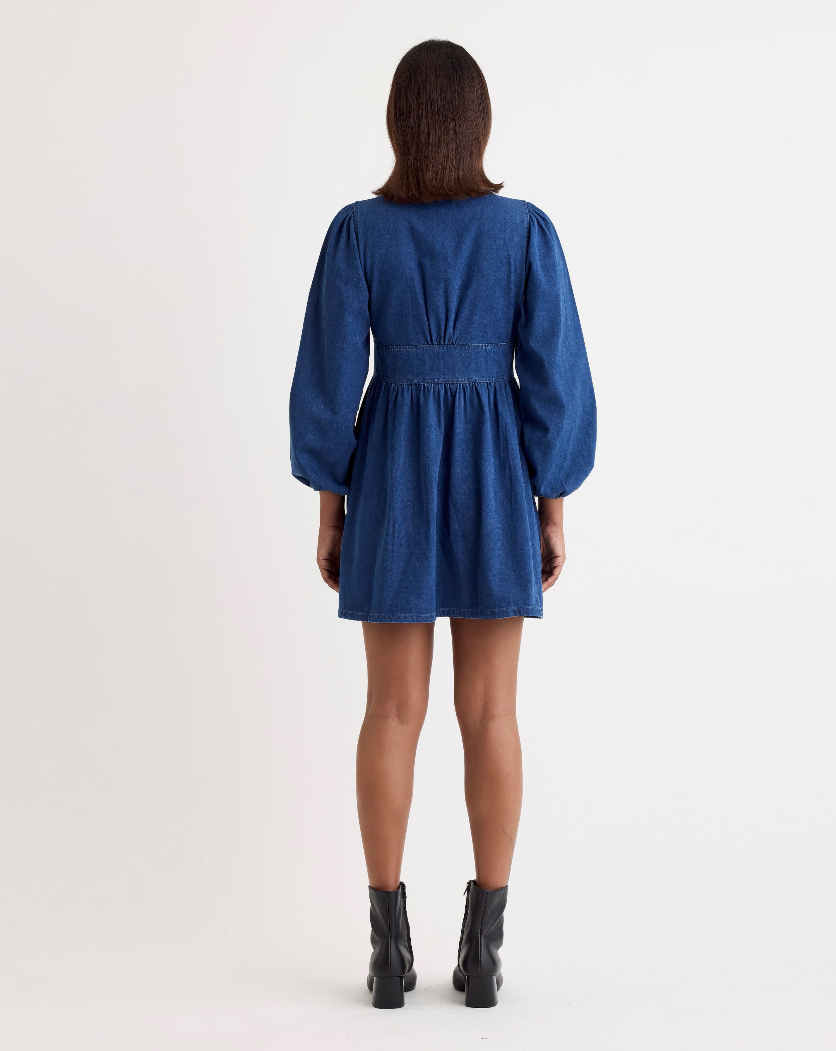 トップス ans dotsloevner MINI DRESS BLUE Blue One Sleeve Ruched Side Mini Dress – AX Paris