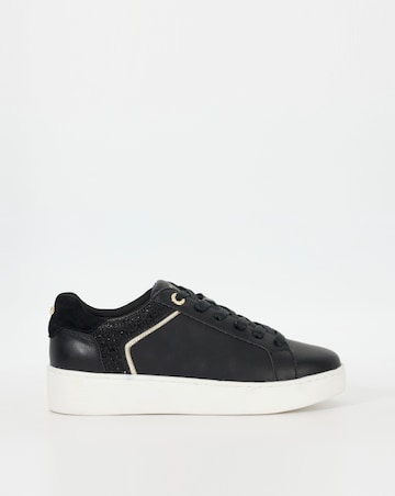 Dune Elli Black Platform Trainers Standard Fit