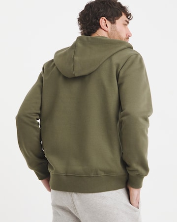 Full Zip Hooded Sweat- Khaki