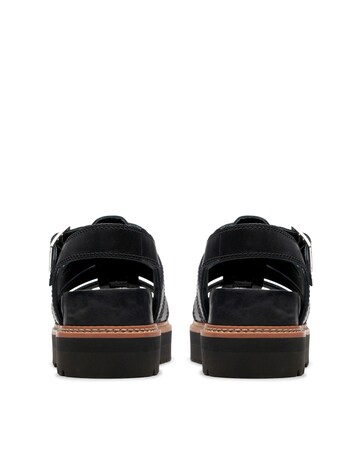 Clarks Black Orianna Leather Twist Sandal Standard Fit