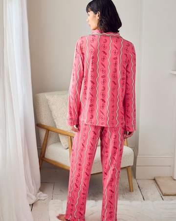 Chelsea Peers Classic Button Up Pyjama Set Pasta Stripe Print