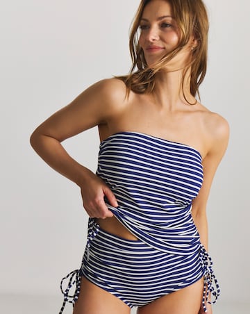 MAGISCULPT Stripe Adjustable Bandeau Tankini Top