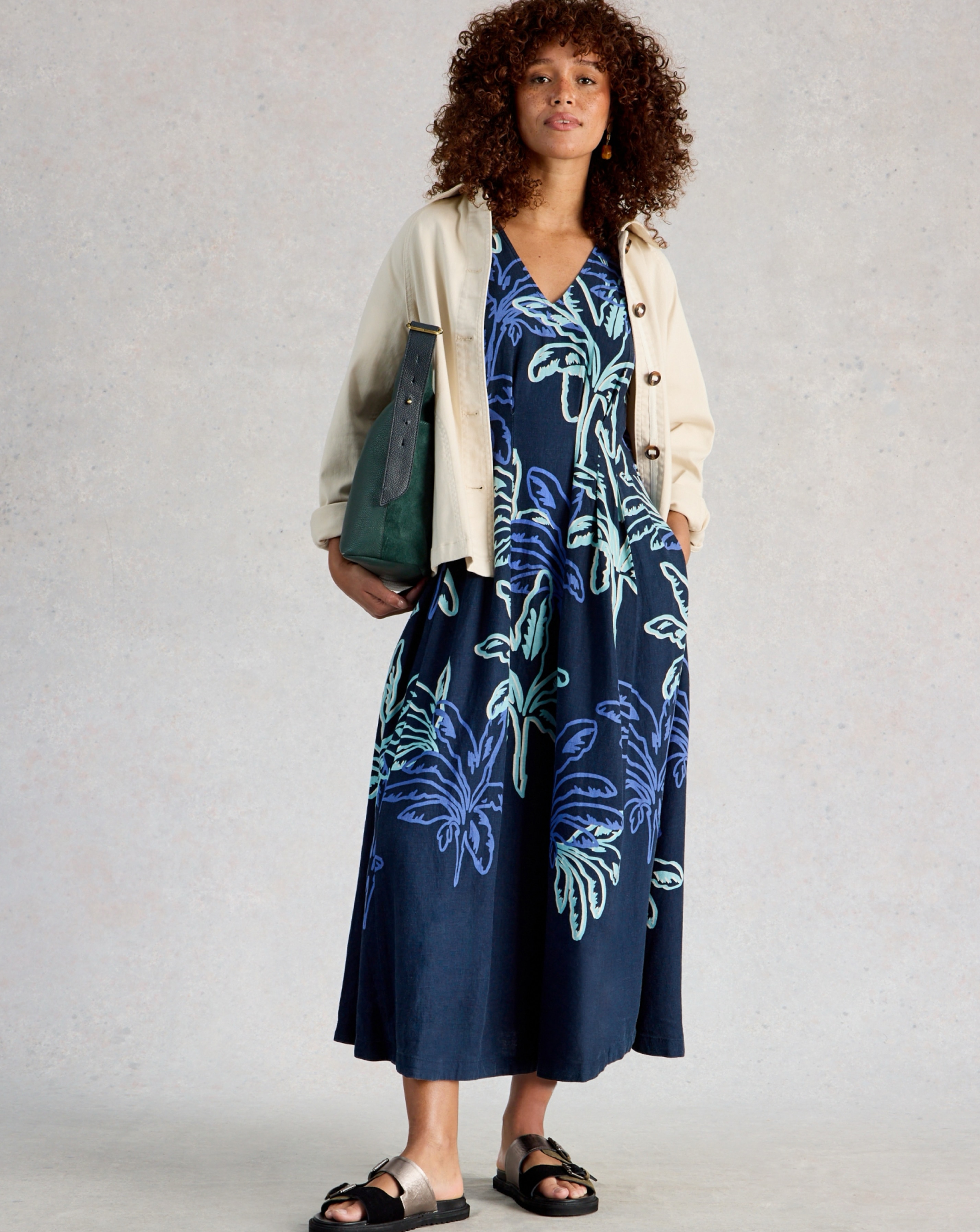 White Stuff Clove Linen Blend Dress | JD Williams