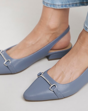 Sylvia Flat Slingback Shoes With Trim Detail - Wide Fit (E)