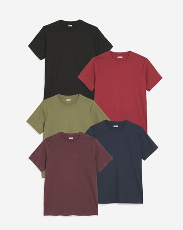 5 Pk Pure Cotton Crew Neck T-Shirts Long