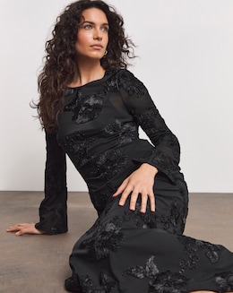 Joanna Hope MAGISCULPT Textured Mesh Column Dress