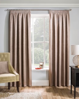 Matrix Light Filtering Textured Embossed Pencil Pleat Thermal Curtain
