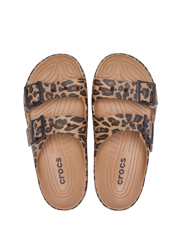 Crocs Sepia/Leopard Saturday Animal Sandal - Standard Fit