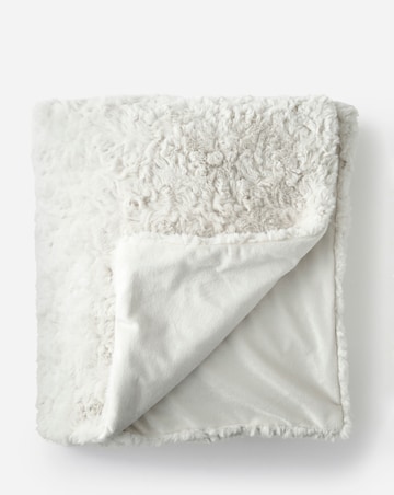 Textured Faux Fur Throw
