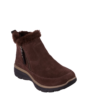 Skechers Easy Going Zip Fur Trimmed Boots Standard Fit