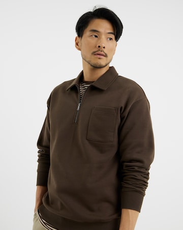 1/4 Zip Polo Neck Sweatshirt