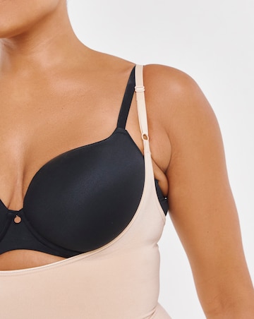 Spanx Everyday Seamless Medium Control Open Bust Bodysuit Soft Nude