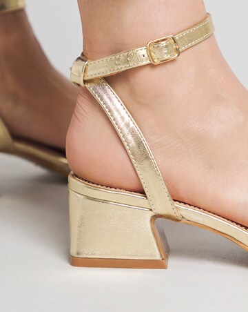 Isla Plisse Bow Low Heel Occasion Sandals Wide E Fit