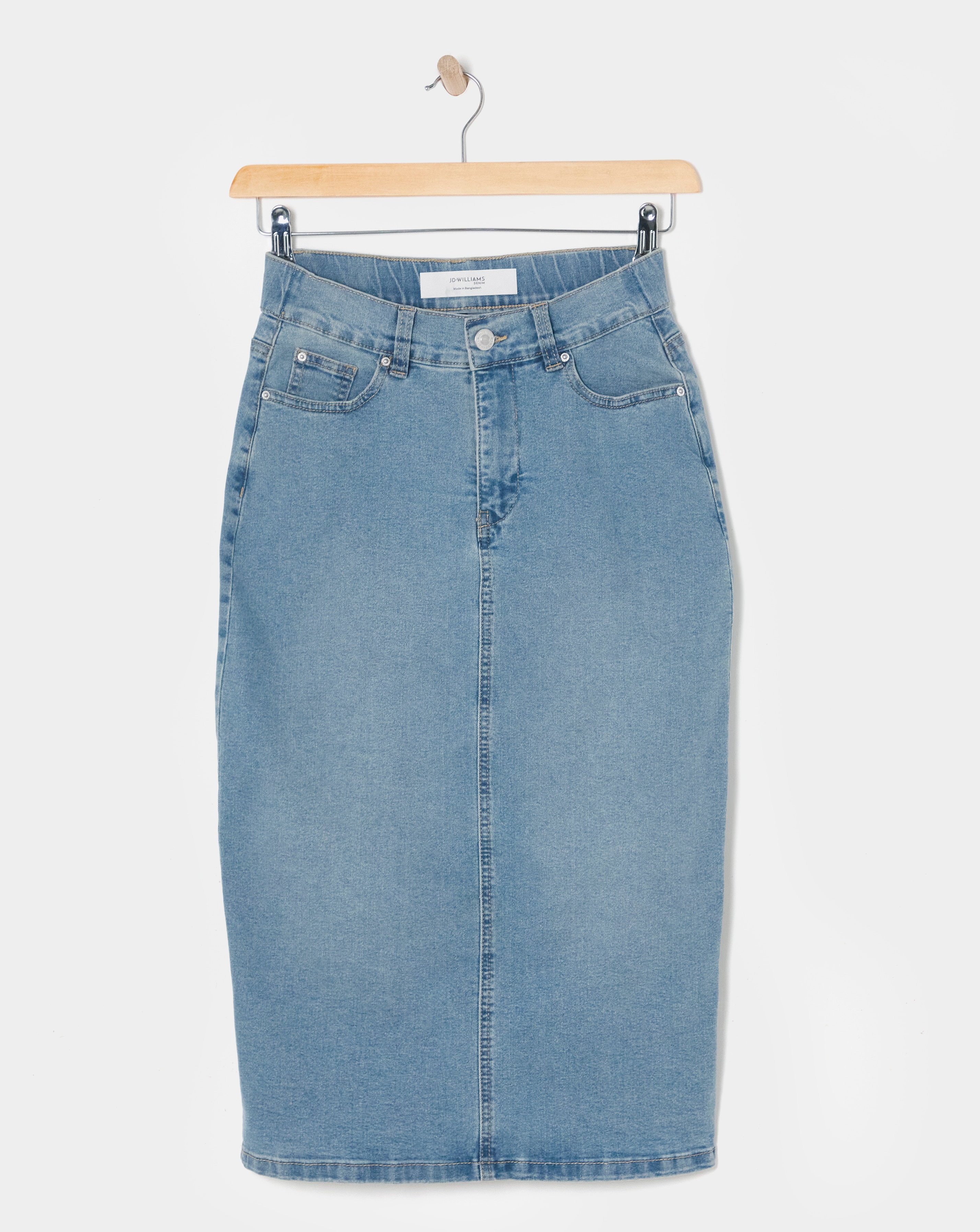 24/7 Blue Midi Denim Skirt JD Williams