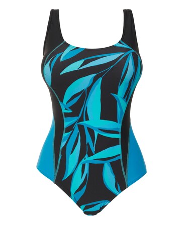 Sports Padded Colourblock High Neck Swimsuit