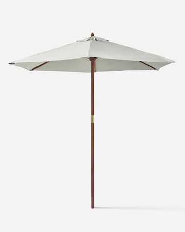 Charles Bentley Grey Wooden Parasol - 2.4m