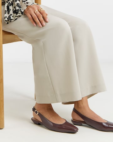 Reed Square Toe Leather Slingback Shoes - Extra Wide Fit (EEE)