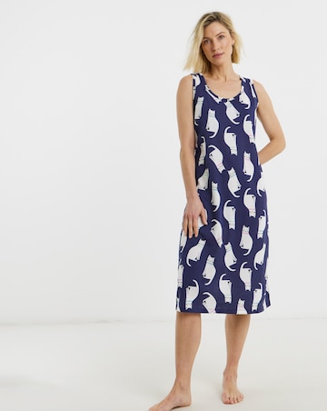 Pretty Secrets Value Midi Nightie Cat Print