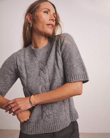 Anthology Cable Knit Short Sleeve Jumper