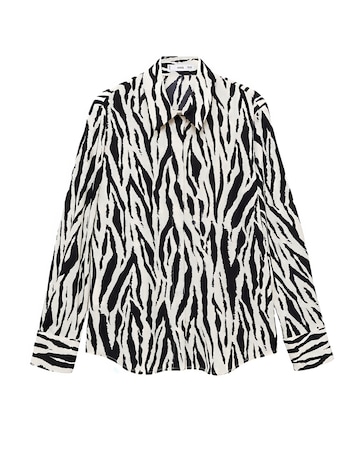 Mango Zebra Printed Flowy Shirt