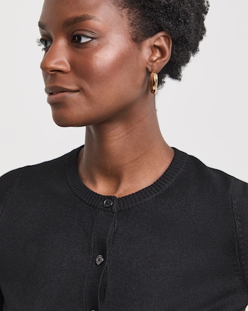 Black Crew Neck Cardigan