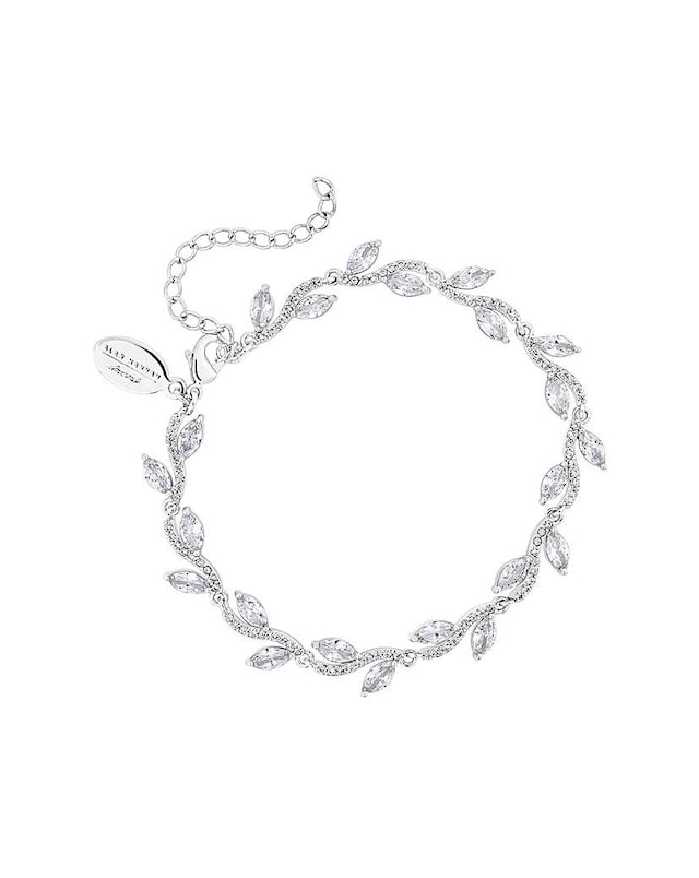 Jon Richard Silver Plated Pave Wave Leaf Bracelet
